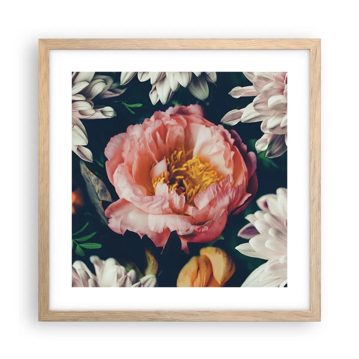 Póster en marco roble claro - Con esplendor barroco - 40x40 cm