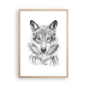 Póster en marco roble claro - Un líder nato - 50x70 cm