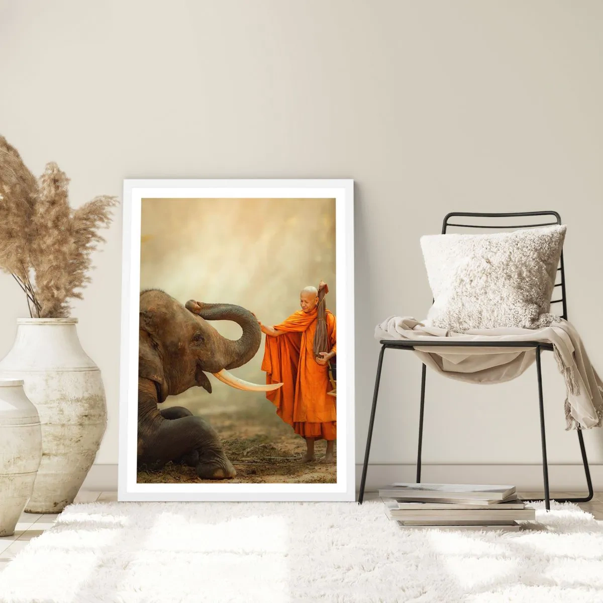 Póster en marco blanco - Un encuentro en un viaje - 30x40 cm