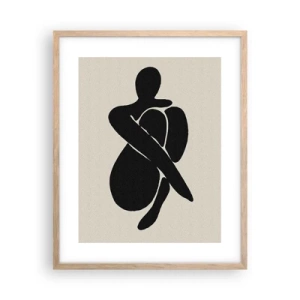 Póster en marco roble claro - En mi propio abrazo - 40x50 cm