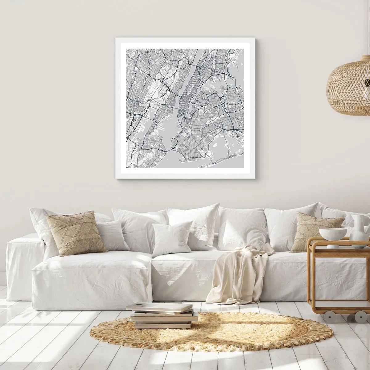 Póster en marco blanco - Anatomía de una metrópolis - 50x50 cm