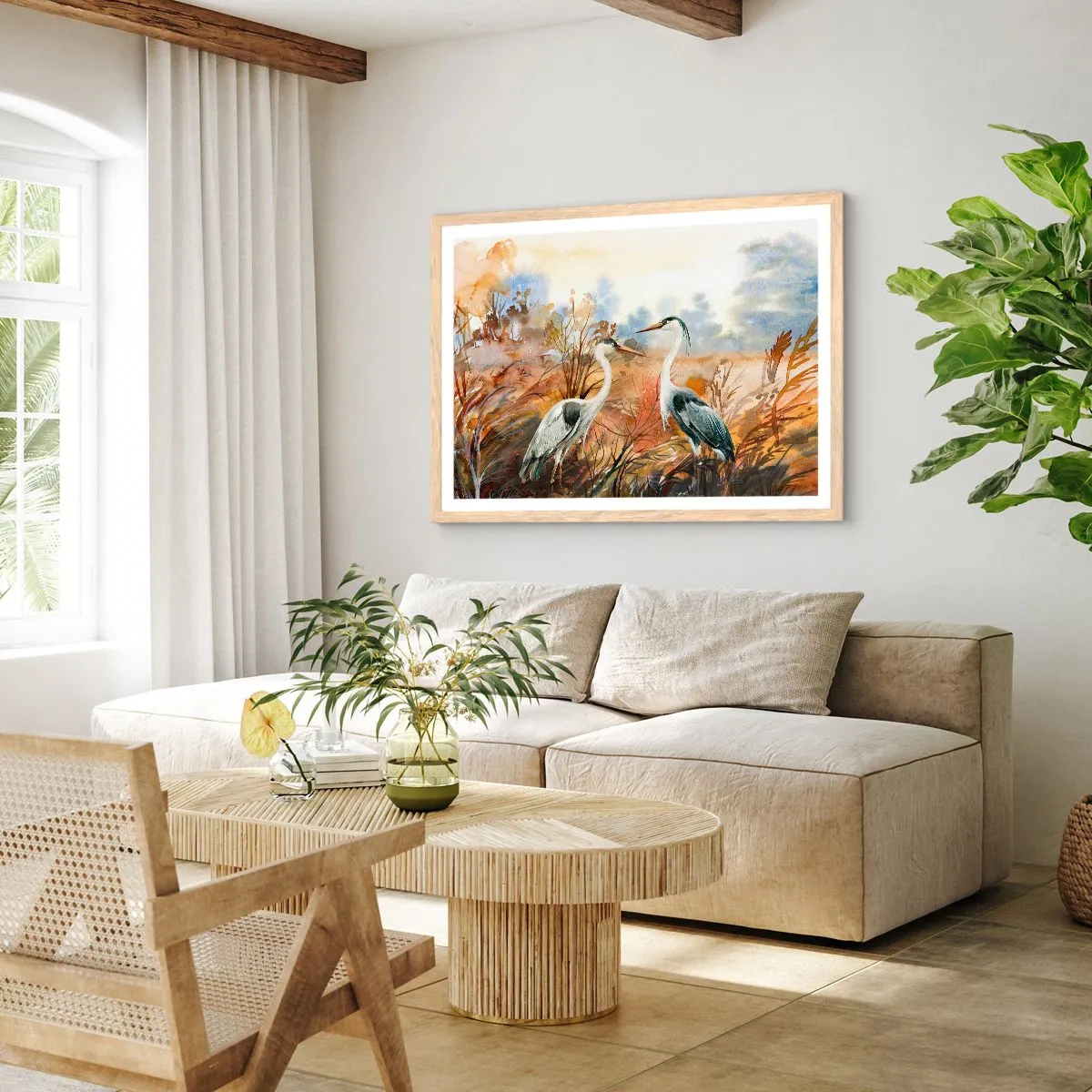 Póster en marco roble claro - ¿A dónde nos dirigimos en otoño? - 100x70 cm