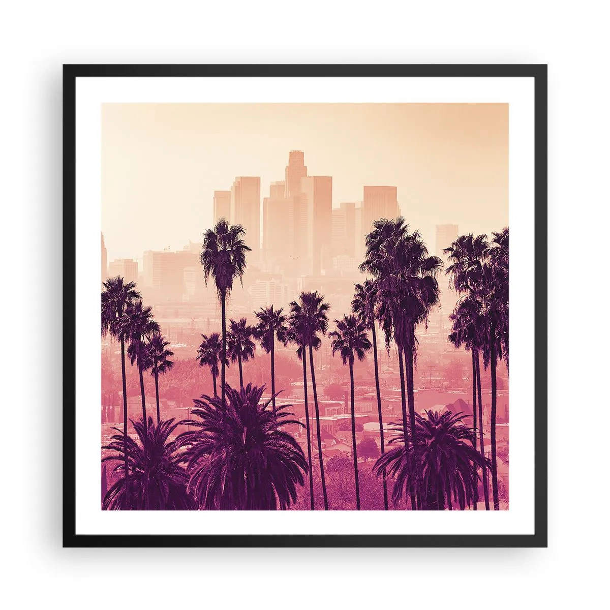 Póster en marco negro - El paisaje de California - 60x60 cm