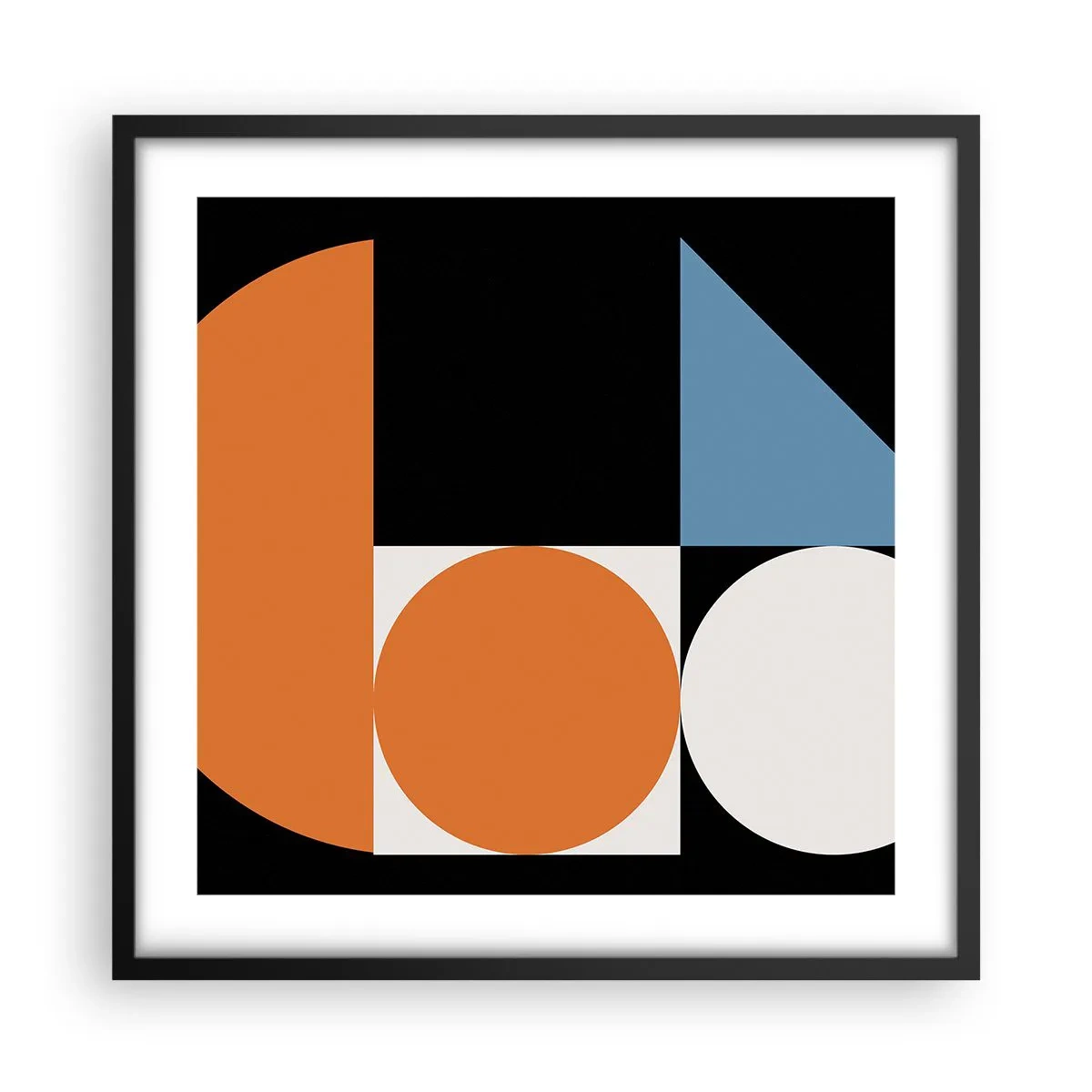 Póster en marco negro - Diseño con figuras - 50x50 cm