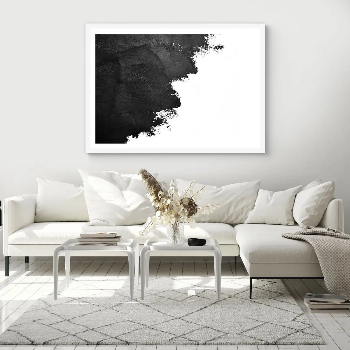 Póster en marco blanco - Elementos: tierra - 91x61 cm