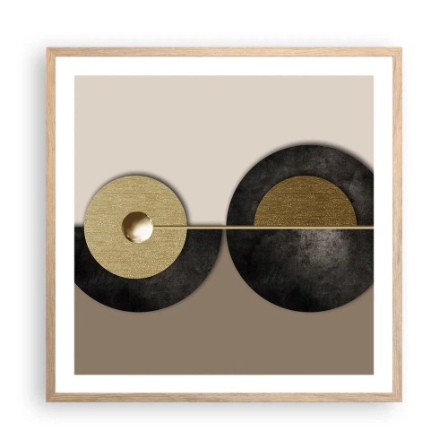 Póster en marco roble claro - Variaciones en torno a un círculo - 60x60 cm