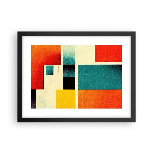 Póster en marco negro - Abstracción geométrica - buena energía - 40x30 cm