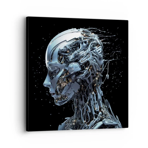 Cuadro sobre lienzo - Impresión de Imagen - La tecnología es una mujer - 30x30 cm