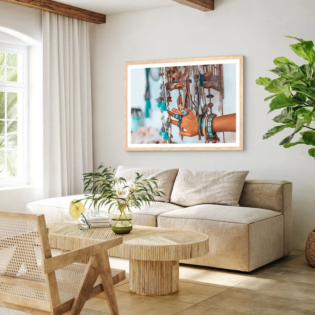 Póster en marco roble claro - Tesoros locales - 70x50 cm