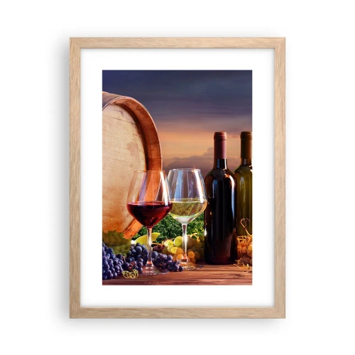 Póster en marco roble claro - Aquí la vida tiene un sabor - 30x40 cm