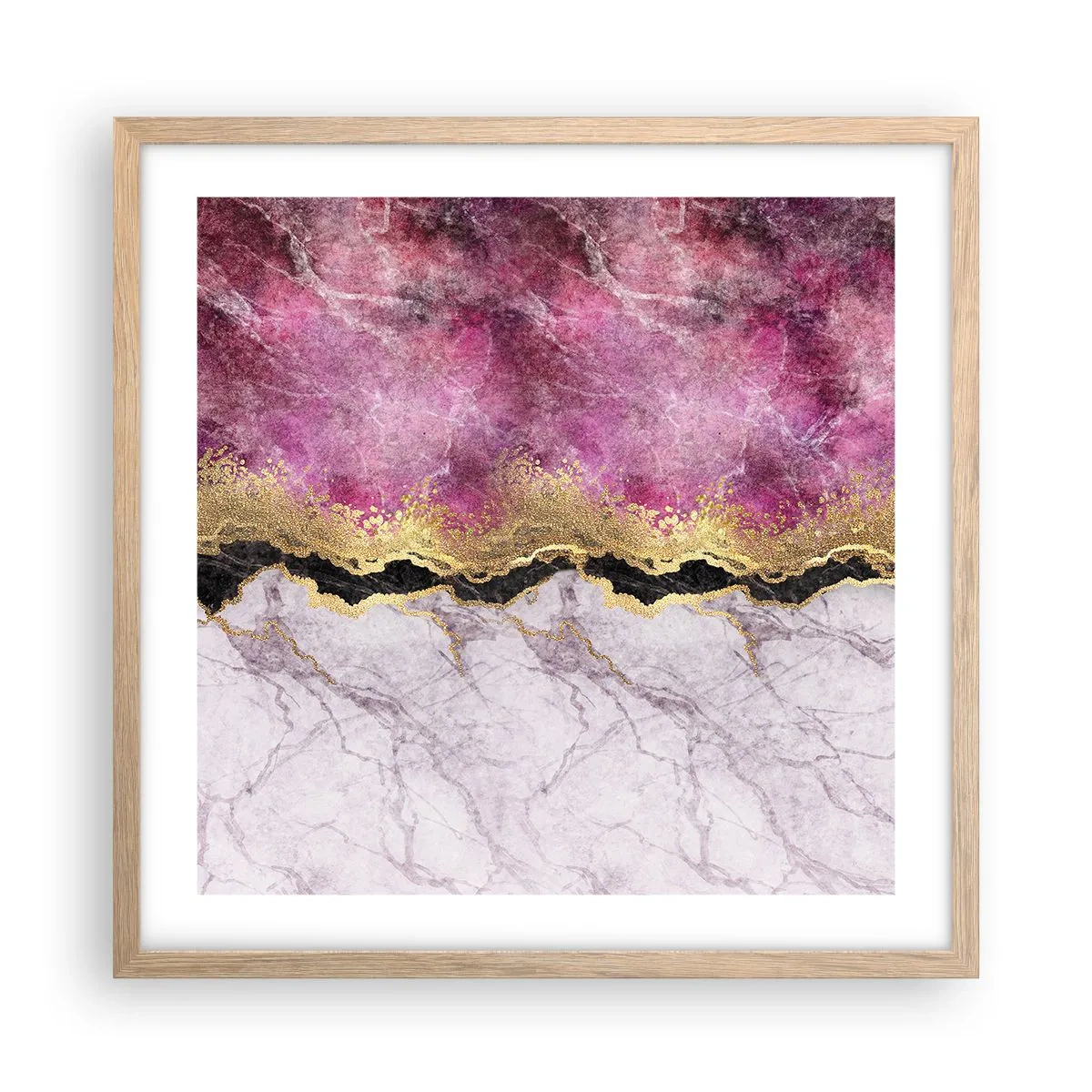 Póster en marco roble claro - En la frontera - 50x50 cm