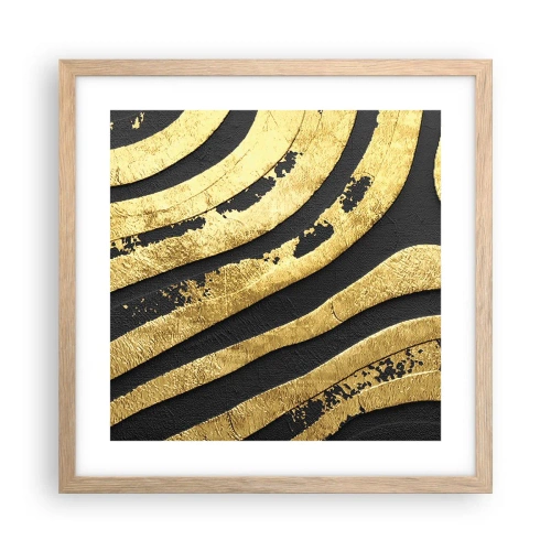 Póster en marco roble claro - Todo fluye - 40x40 cm