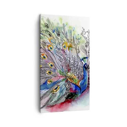 Cuadro sobre lienzo - Impresión de Imagen - Con orgullo contra el gris - 45x80 cm