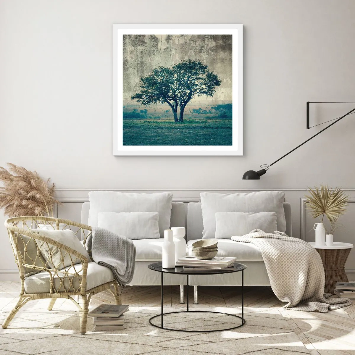 Póster en marco blanco - El manzano - 60x60 cm
