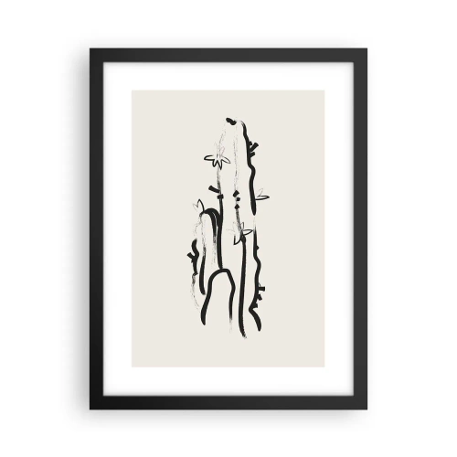 Póster en marco negro - El color negro floreciendo - 30x40 cm