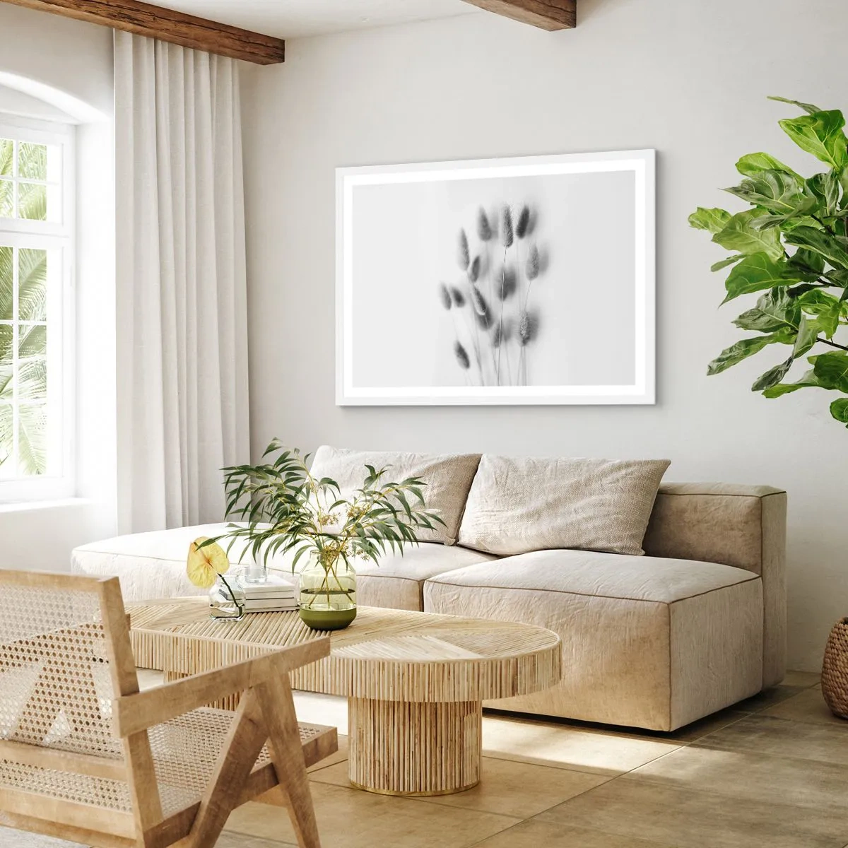 Póster en marco blanco - Esponjas naturales - 91x61 cm