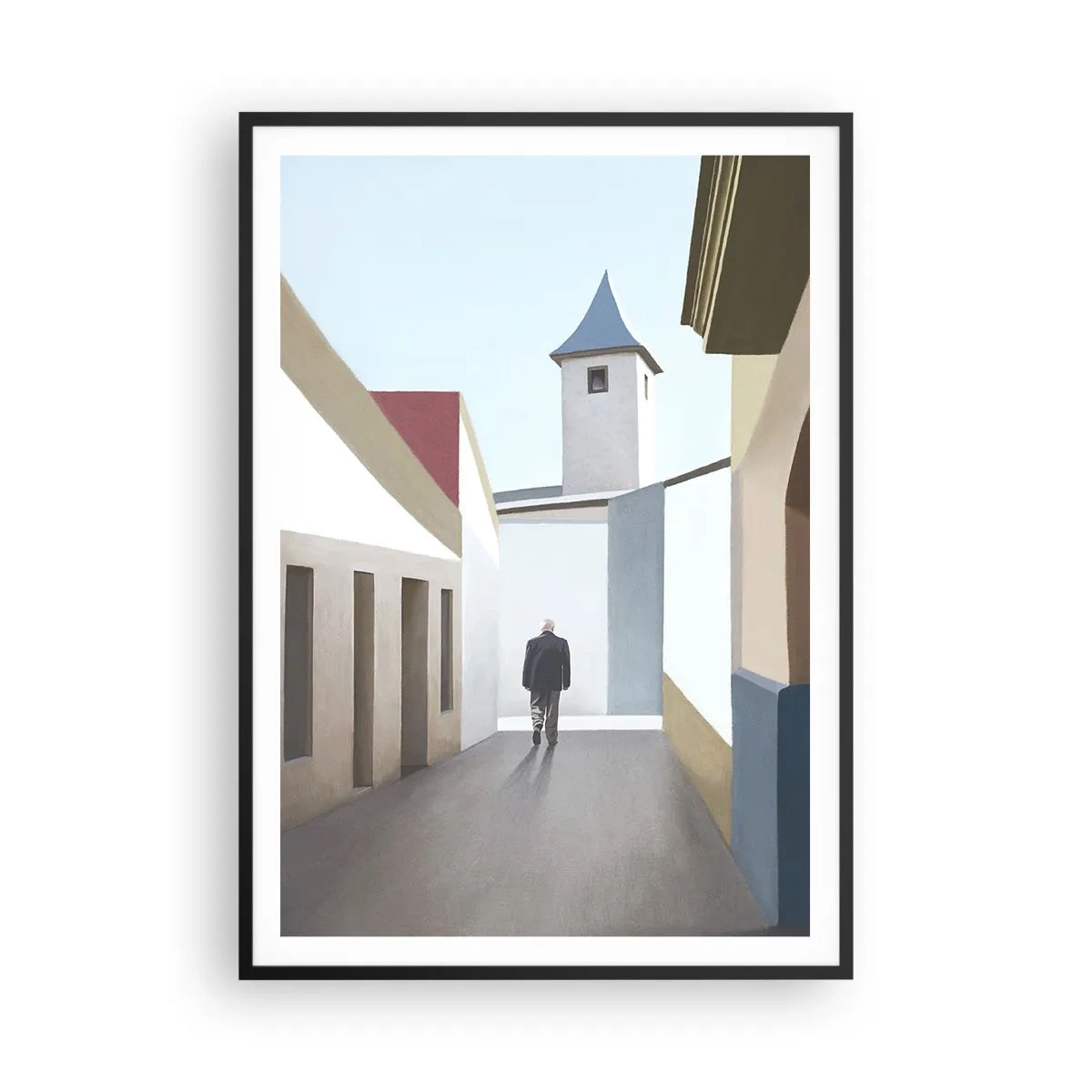 Póster en marco negro - Paseo soleado - 70x100 cm