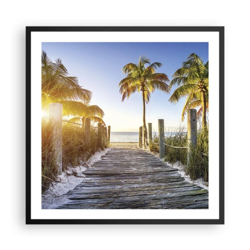 Póster en marco negro - Directo al paraíso - 60x60 cm