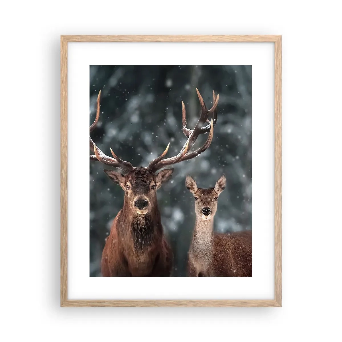 Póster en marco roble claro - El señor y la señora del bosque - 40x50 cm