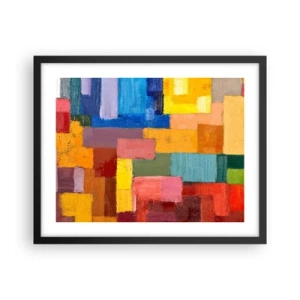 Póster en marco negro - Cada una diferente, todas coloridas - 50x40 cm