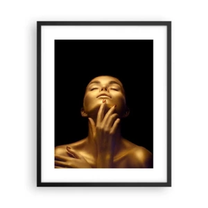Póster en marco negro - Como seda dorada - 40x50 cm