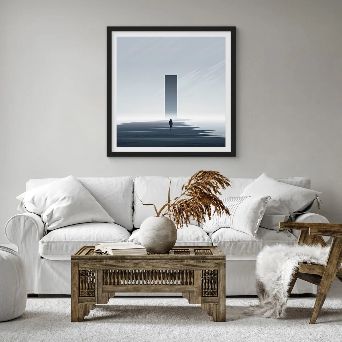 Póster en marco negro - ¿Oportunidad o amenaza? - 50x50 cm