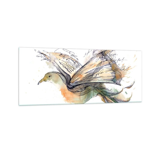 Cuadro sobre vidrio - Impresiones sobre Vidrio - En las alas de la poesía - 100x40 cm