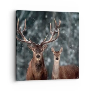 Cuadro sobre lienzo - Impresión de Imagen - El señor y la señora del bosque - 40x40 cm