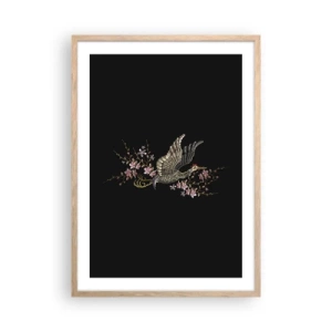 Póster en marco roble claro - Ave florida - 50x70 cm