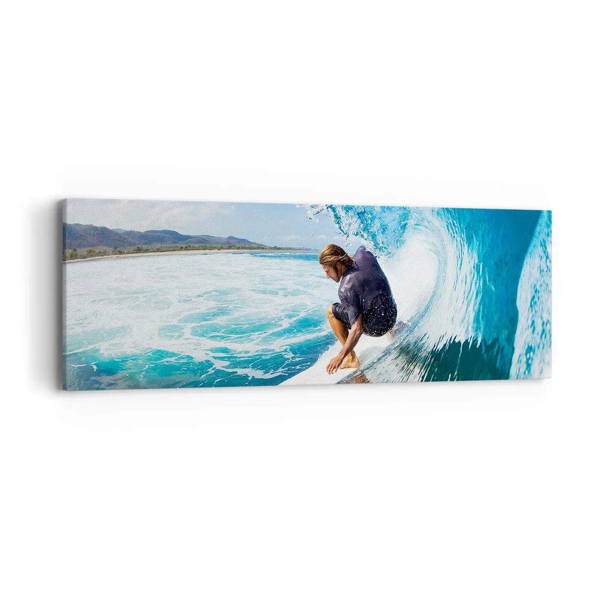 Cuadro sobre lienzo - Impresión de Imagen - Bailando con las olas - 90x30 cm