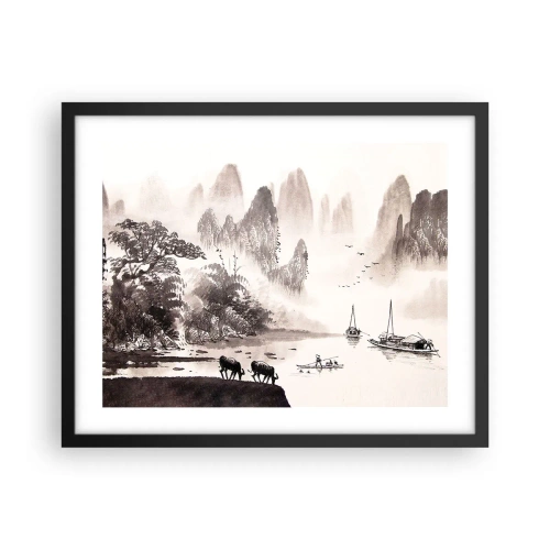 Póster en marco negro - La exótica vida cotidiana de Oriente - 50x40 cm