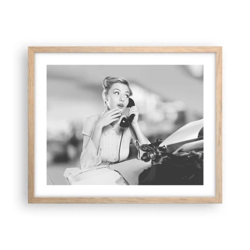 Póster en marco roble claro - ¿Diga?, estamos en los años 50. - 50x40 cm