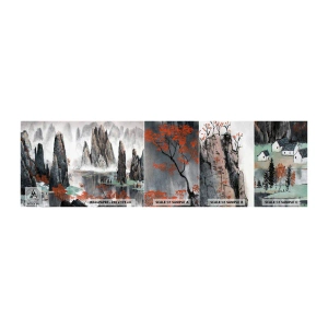 Muestra de fotomural autoadhesivo Deluxe Sticker - Poderosos guardianes - Abstracción, Fantasía, Paisaje - 100x30 cm