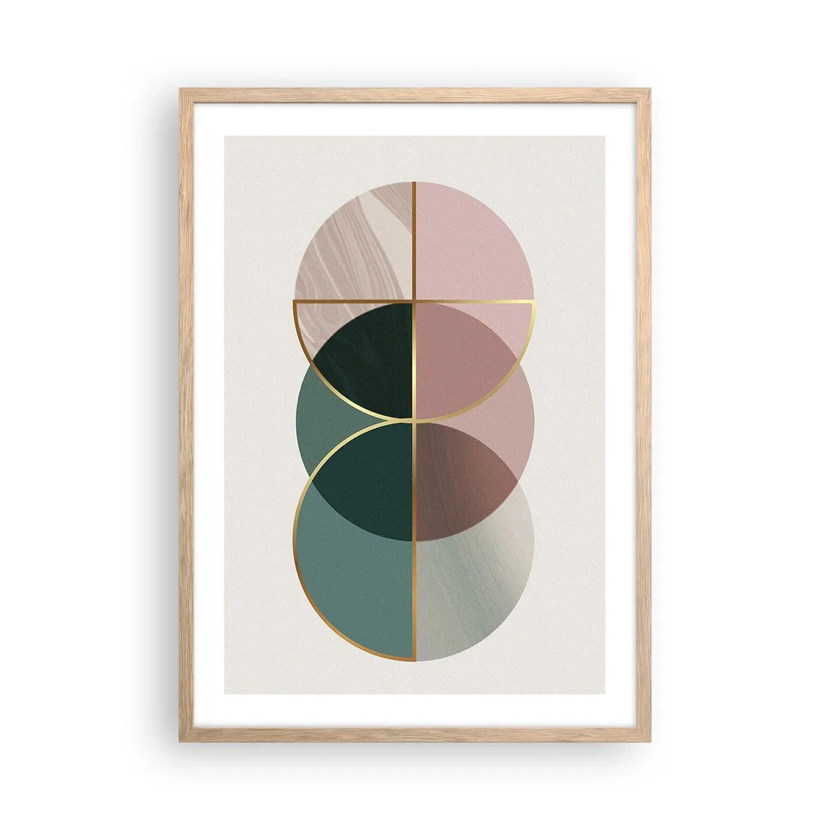 Póster en marco roble claro - Círculo tras círculo... - 50x70 cm