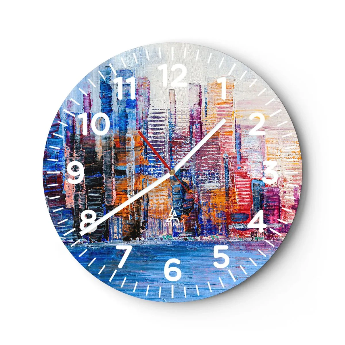 Reloj de pared - Reloj de vidrio - Una metrópoli alegre - 40x40 cm