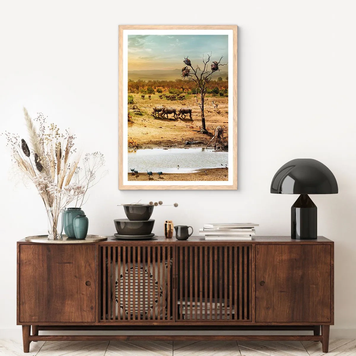 Póster en marco roble claro - Y del Edén fluyó un río... - 70x100 cm