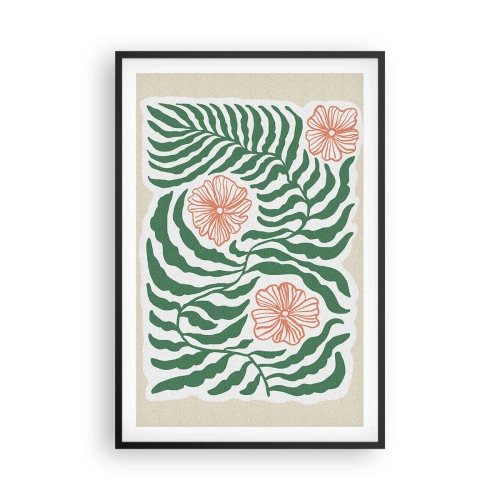 Póster en marco negro - Florecido en verde - 61x91 cm