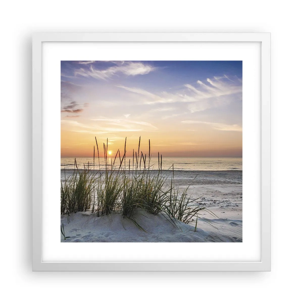 Póster en marco blanco - Mira, piensa, siente - 40x40 cm