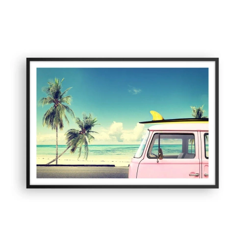 Póster en marco negro - Comienzan las vacaciones - 91x61 cm