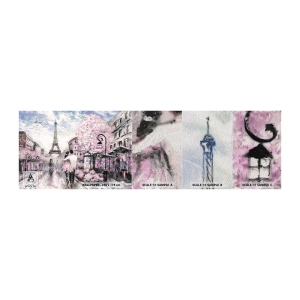 Muestra de fotomural Premium Sand - La ciudad del amor - Ciudad, Torre Eiffel, París - 100x30 cm