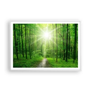 Póster en marco blanco - Catedral verde - 100x70 cm