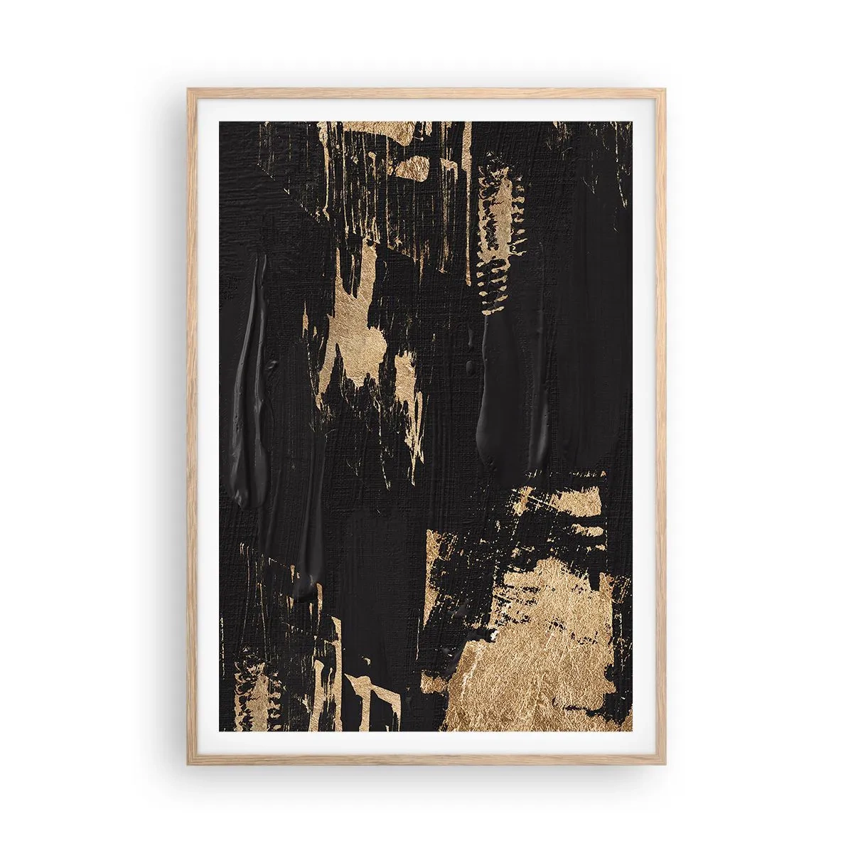 Póster en marco roble claro - Un rastro de tacto - 70x100 cm