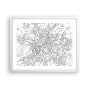 Póster en marco blanco - Flor de Berlín - 50x40 cm