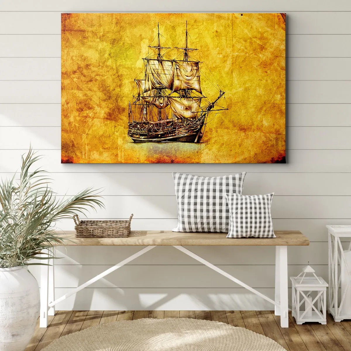 Cuadro sobre lienzo - Impresión de Imagen - ¡Rumbo a la isla Tortuga! - 70x50 cm