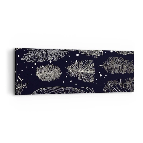 Cuadro sobre lienzo - Impresión de Imagen - Encaje de plumas - 90x30 cm