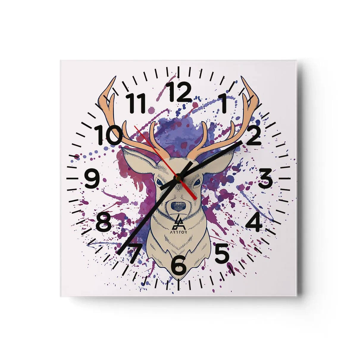 Reloj de pared - Reloj de vidrio - Valor y equilibrio - 40x40 cm