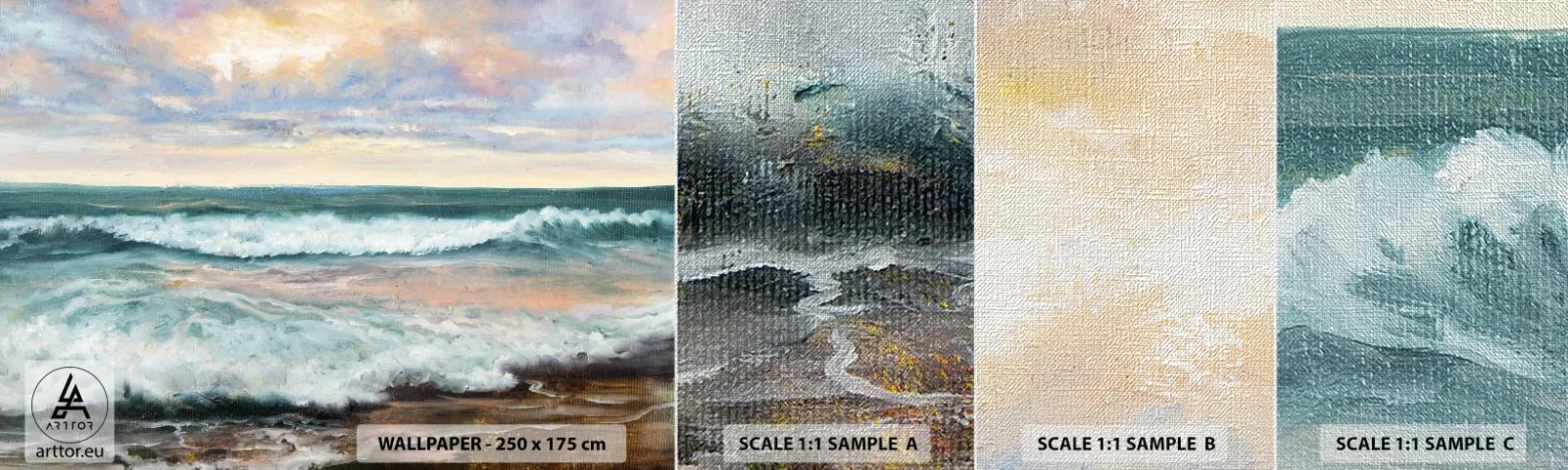 Muestra de fotomural Premium Canvas - Aquí suavizarás tu alma - Paisaje, Mar, Playa - 100x30 cm