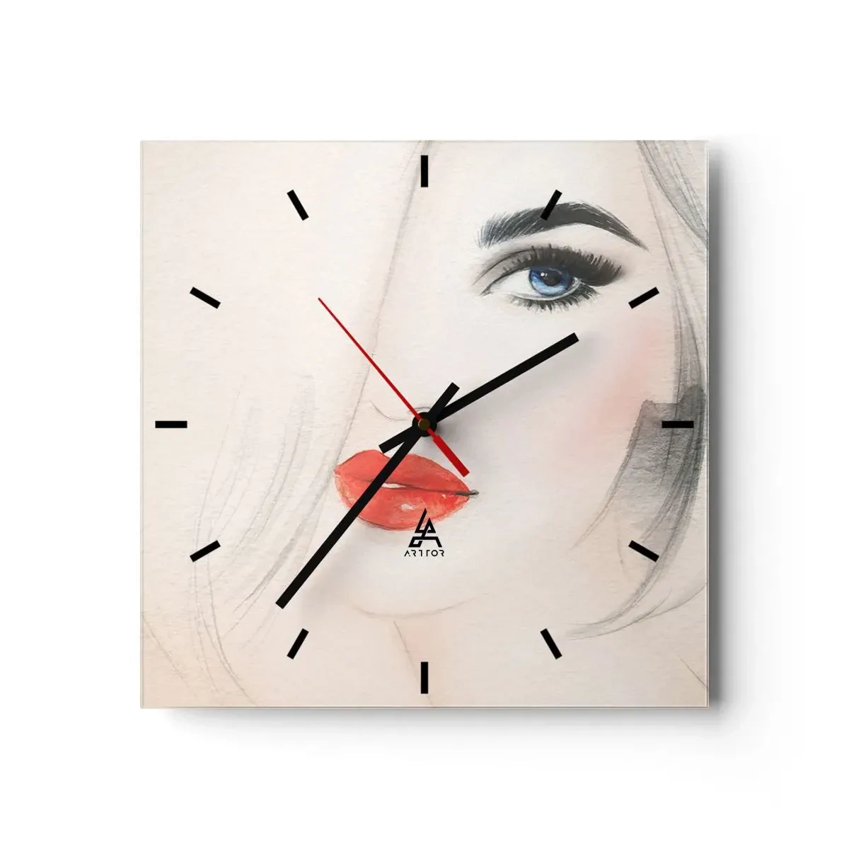Reloj de pared - Reloj de vidrio - Hipnotiza y embriaga - 40x40 cm