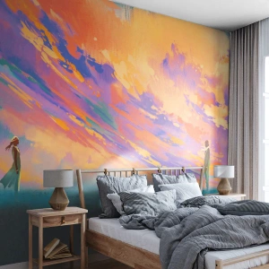 Fotomural Premium Canvas - Fuerza de atracción - Abstracción, Mujer y hombre, Pedazo - 350x256 cm