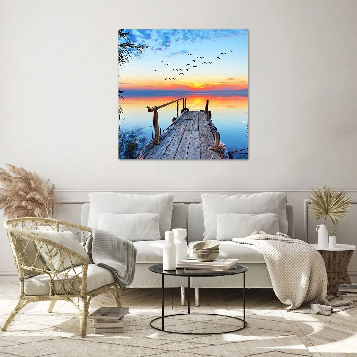 Cuadro sobre vidrio - Impresiones sobre Vidrio - Es hora de volver... - 50x50 cm